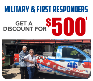 $500 off for military, first responders solar discounts